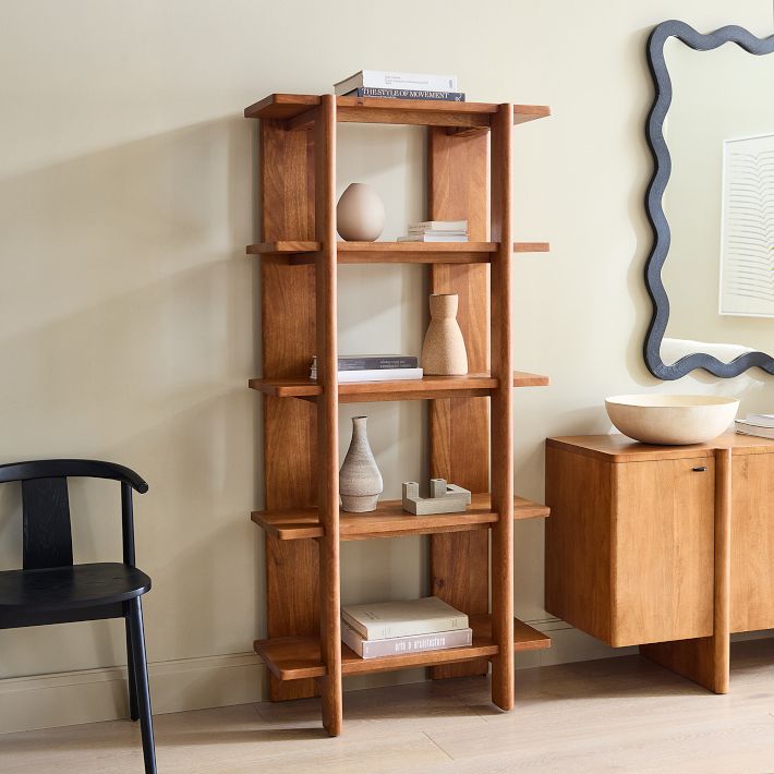 Anton Solid Wood Narrow Bookshelf