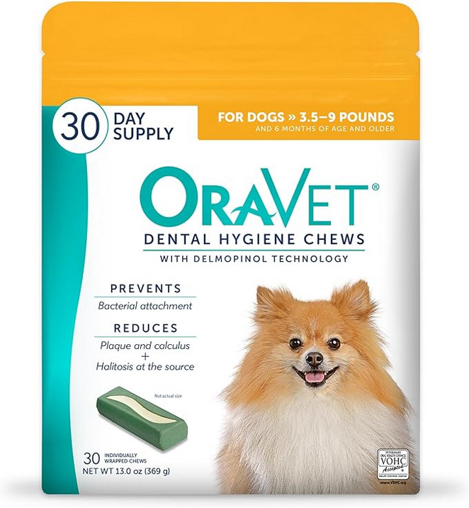 ORAVET Dental Hygiene Chews for Dogs, X-Small